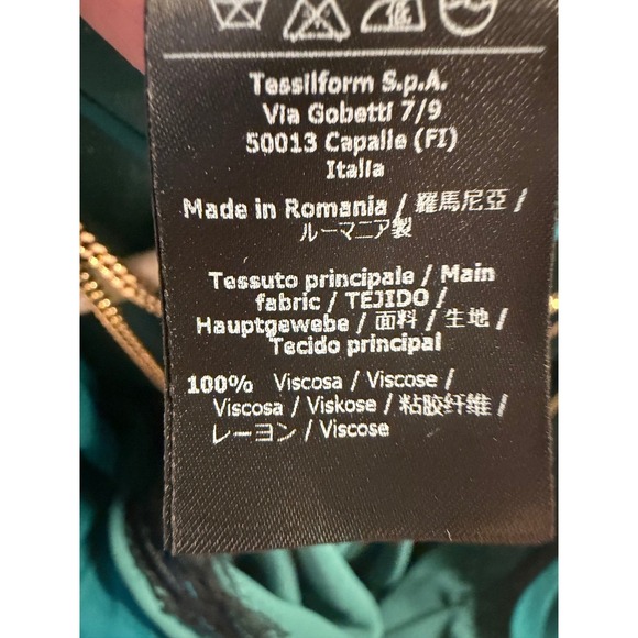 Patrizia Pepe Sera‎ Hypnotic Green Open Back Gold Chain High-Low Dress IT 42 NEW - Picture 13 of 13